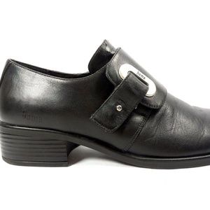 Bama Size 39 Black Slip On Monk Strap Loafers